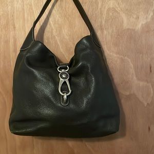 Pristine D&B logo lock shoulder bag, new w/o tags, beautiful brown leather